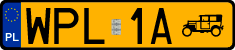 License plates of Poland, Oldtimers
