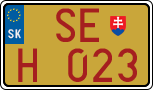 License plate of Slovakia, Oldtimers