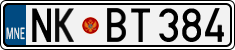 License plate of Montenegro, Cars
