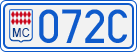 License plate of Monaco, Cars