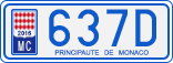 License plate of Monaco, Cars