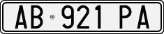License plate of Italy, Cars (1994 year series)