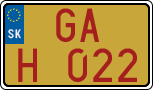License plate of Slovakia, Oldtimers