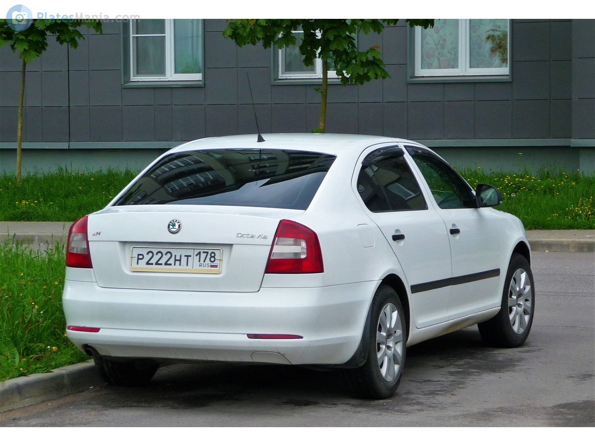 р 222 нт 178, Skoda Octavia 2nd gen Liftback (A5/1Z3), facelift, 2009–2013