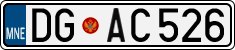 License plate of Montenegro, Cars