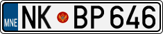 License plate of Montenegro, Cars