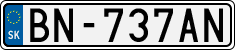 License plate of Slovakia, Cars