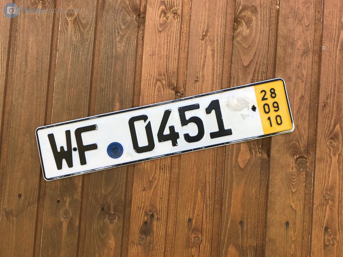 WF 0451, License plate without vehicle 