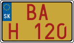 License plate of Slovakia, Oldtimers