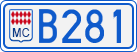 License plate of Monaco, Cars