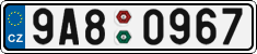 License plate of the Czech Republic, Cars (2001)