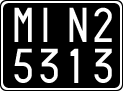 License plate of Italy, Cars (1927 year series)