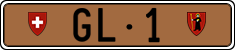 License plate of Switzerland, Except vehicles and snowmobiles (brown)