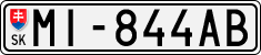 License plate of Slovakia, Cars