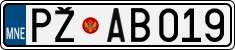 License plate of Montenegro, Cars