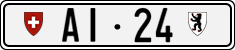 License plate of Switzerland, Cars
