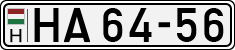 license plates of Hungary, Army (1990)