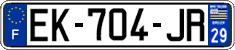 French license plate, SIV (ordinary)