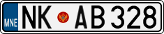 License plate of Montenegro, Cars