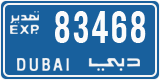 License plate of the UAE, Dubai, Export transit plates
