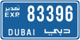 License plate of the UAE, Dubai, Export transit plates