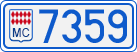 License plate of Monaco, Cars