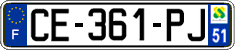 French license plate, SIV (ordinary)