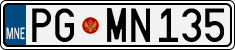 License plate of Montenegro, Cars