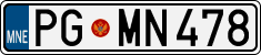 License plate of Montenegro, Cars