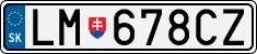 License plate of Slovakia, Cars
