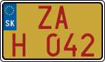 License plate of Slovakia, Oldtimers