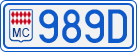 License plate of Monaco, Cars