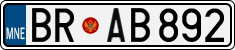 License plate of Montenegro, Cars