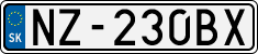 License plate of Slovakia, Cars