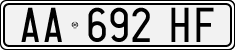 License plate of Italy, Cars (1994 year series)