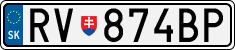 License plate of Slovakia, Cars