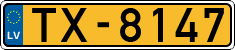 License plate of Latvia, Taxi