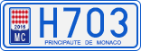 License plate of Monaco, Cars