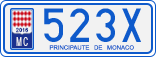 License plate of Monaco, Cars