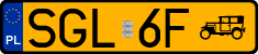 License plates of Poland, Oldtimers