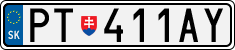 License plate of Slovakia, Cars