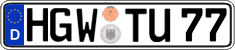 German license plate, Regular plates