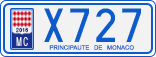 License plate of Monaco, Cars