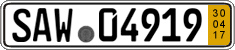 German license plate, Short-term transit plates