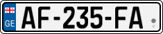 License plate of Georgia, Cars (2014)