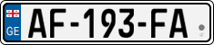 License plate of Georgia, Cars (2014)