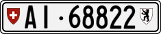 License plate of Switzerland, Cars