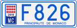 License plate of Monaco, Cars