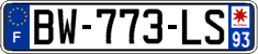 French license plate, SIV (ordinary)
