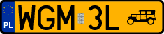 License plates of Poland, Oldtimers